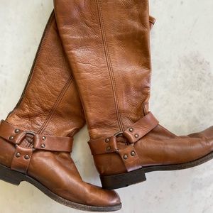 Frye cognac leather riding boots
